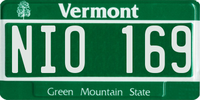 VT license plate NIO169