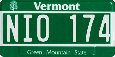 VT license plate NIO174