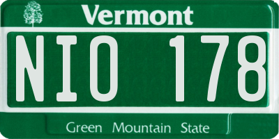 VT license plate NIO178
