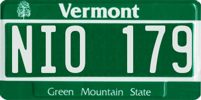 VT license plate NIO179