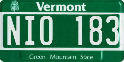 VT license plate NIO183