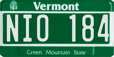 VT license plate NIO184