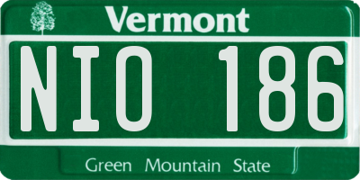 VT license plate NIO186