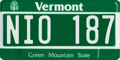 VT license plate NIO187
