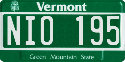VT license plate NIO195