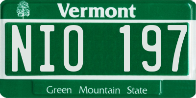 VT license plate NIO197