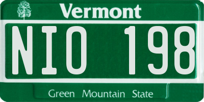 VT license plate NIO198