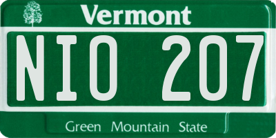VT license plate NIO207