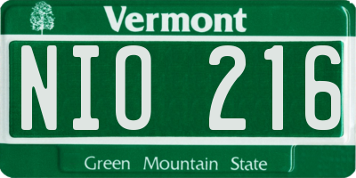 VT license plate NIO216