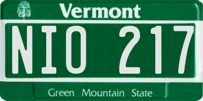 VT license plate NIO217