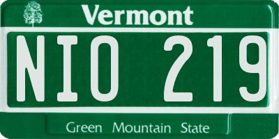 VT license plate NIO219