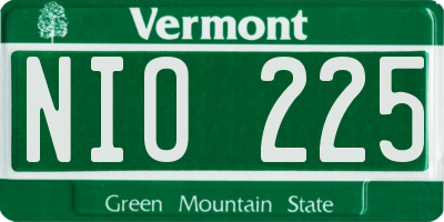 VT license plate NIO225