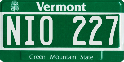 VT license plate NIO227