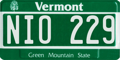VT license plate NIO229