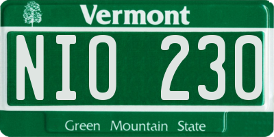 VT license plate NIO230