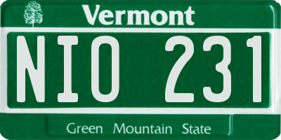 VT license plate NIO231