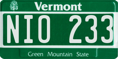 VT license plate NIO233