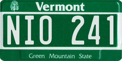 VT license plate NIO241
