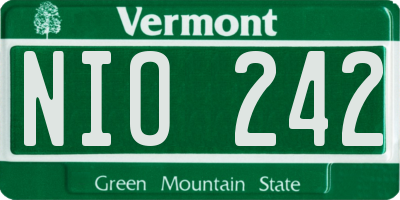 VT license plate NIO242