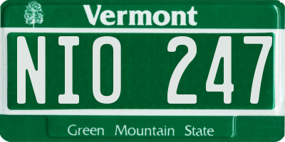 VT license plate NIO247