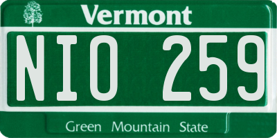 VT license plate NIO259