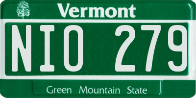 VT license plate NIO279