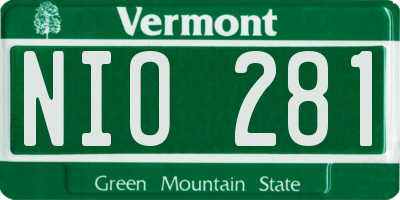 VT license plate NIO281