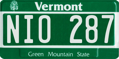 VT license plate NIO287