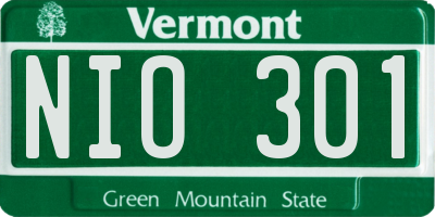 VT license plate NIO301