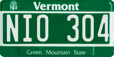 VT license plate NIO304