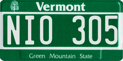 VT license plate NIO305