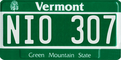 VT license plate NIO307