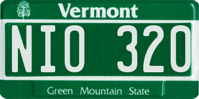 VT license plate NIO320