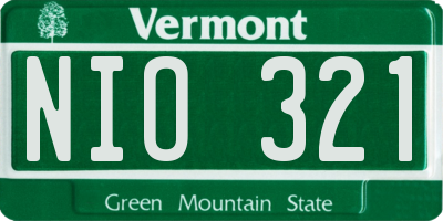 VT license plate NIO321