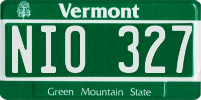 VT license plate NIO327
