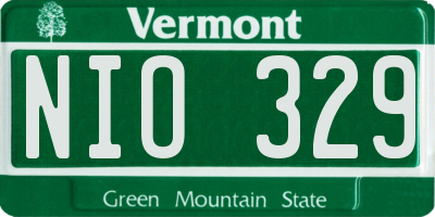 VT license plate NIO329