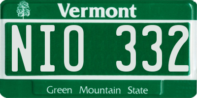 VT license plate NIO332