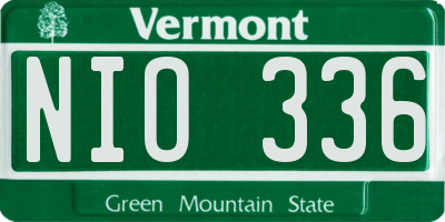 VT license plate NIO336