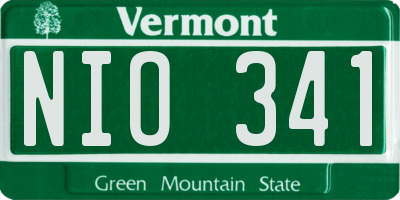 VT license plate NIO341