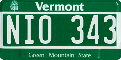 VT license plate NIO343