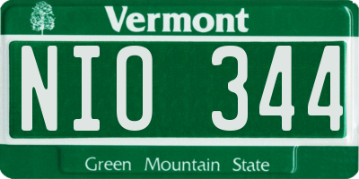 VT license plate NIO344