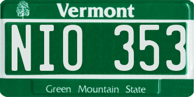 VT license plate NIO353