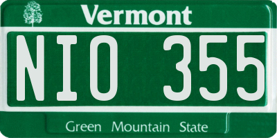 VT license plate NIO355