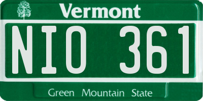 VT license plate NIO361