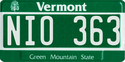 VT license plate NIO363