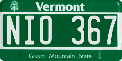 VT license plate NIO367