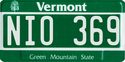 VT license plate NIO369