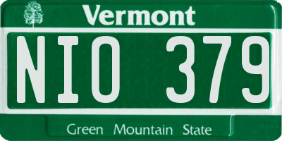 VT license plate NIO379