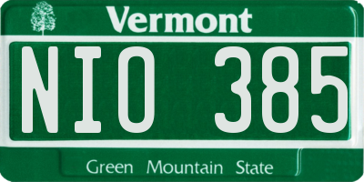 VT license plate NIO385