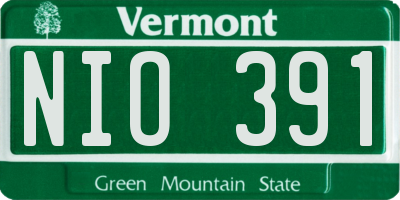 VT license plate NIO391